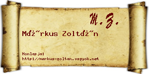Márkus Zoltán névjegykártya
